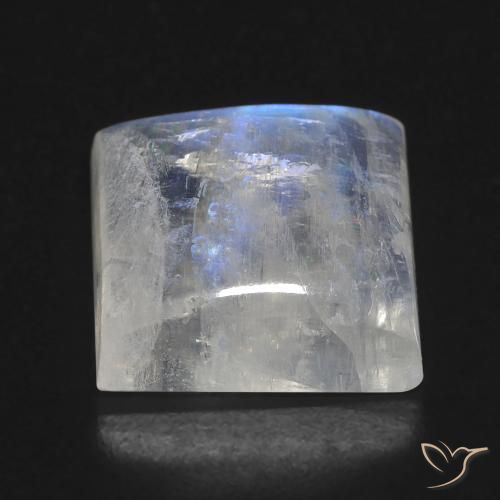 Rainbow Moonstone Gemstone in 12.7 x 12.4 mm Size for Sale, Rainbow Moonstone Stone in Bluish White Color