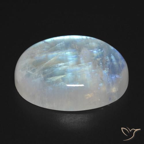 Rainbow Moonstone Gemstone in 23.7 x 17.7 mm Size for Sale, Rainbow Moonstone Stone in Bluish White Color