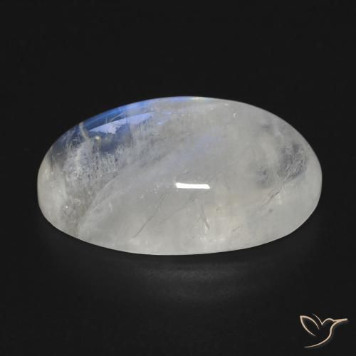 Rainbow Moonstone Gemstone in 22.2 x 13 mm Size for Sale, Rainbow Moonstone Stone in Bluish White Color