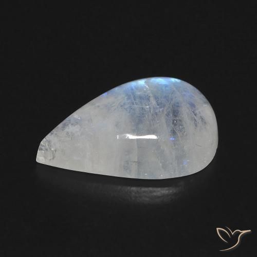 Rainbow Moonstone Gemstone in 16.8 x 11.3 mm Size for Sale, Rainbow Moonstone Stone in Bluish White Color