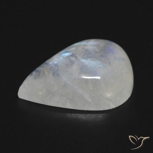 Rainbow Moonstone Gemstone in 20 x 15 mm (calibrated) Size for Sale, Rainbow Moonstone Stone in Bluish White Color