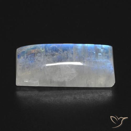 Rainbow Moonstone Gemstone in 19.7 x 8.6 mm Size for Sale, Rainbow Moonstone Stone in Bluish White Color