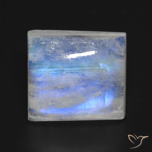 12.07ct Natural Bluish White Rainbow Moonstone, Baguette, Transparent