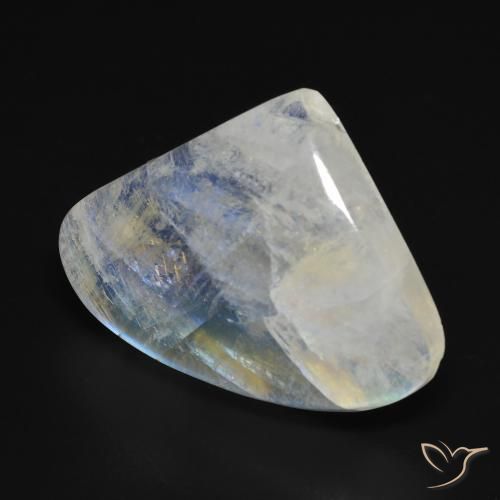 16.04 ct White Rainbow Moonstone Stone, Natural Rainbow Moonstone in Pear Cabochon Shape for Sale