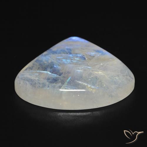 Rainbow Moonstone Gemstone in 23.5 x 18.1 mm Size for Sale, Rainbow Moonstone Stone in Bluish White Color