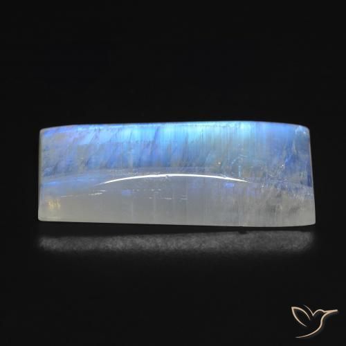 Rainbow Moonstone Gemstone in 24 x 9.8 mm Size for Sale, Rainbow Moonstone Stone in Bluish White Color