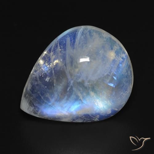 Pietra di luna arcobaleno a pera da 9,14 ct, 16,8 x 13,8 mm dagli Stati Uniti, Photo A