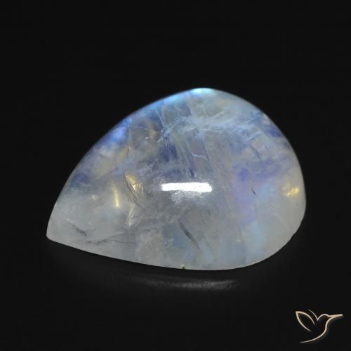 Rainbow Moonstone Gemstone in 16.8 x 13.8 mm Size for Sale, Rainbow Moonstone Stone in Bluish White Color