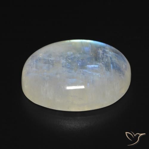 Rainbow Moonstone Gemstone in 19.4 x 17.8 mm Size for Sale, Rainbow Moonstone Stone in Bluish White Color