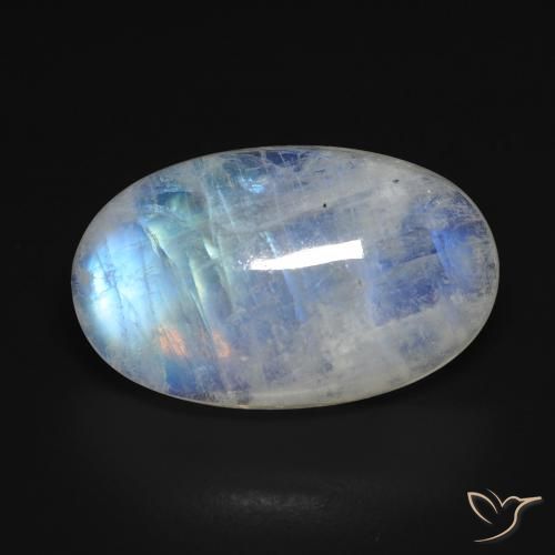 13.28ct Natural Bluish White Rainbow Moonstone, Oval, Transparent