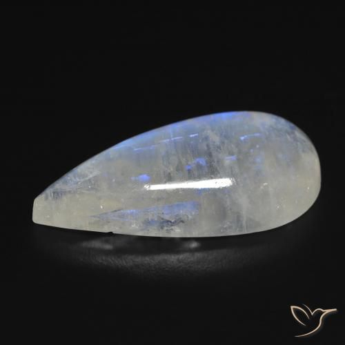 Rainbow Moonstone Gemstone in 23.4 x 11.3 mm Size for Sale, Rainbow Moonstone Stone in Bluish White Color