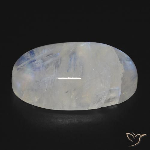 Rainbow Moonstone Gemstone in 22.3 x 13.3 mm Size for Sale, Rainbow Moonstone Stone in Bluish White Color