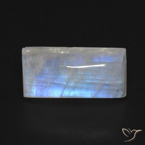 7.29 ct Baguette Rainbow Moonstone, 15.5 x 7.3 mm From the United States, Photo A