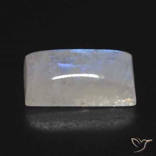 Rainbow Moonstone Gemstone in 15.5 x 7.3 mm Size for Sale, Rainbow Moonstone Stone in Bluish White Color