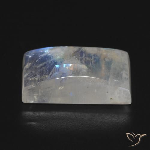 Rainbow Moonstone Gemstone in 15.9 x 8.8 mm Size for Sale, Rainbow Moonstone Stone in Bluish White Color