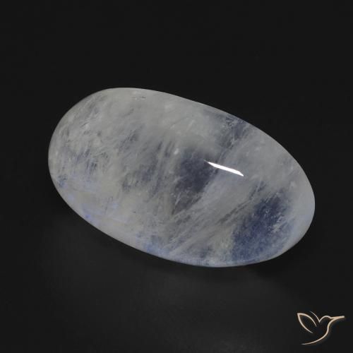 12.73 ct White Rainbow Moonstone Stone, Natural Rainbow Moonstone in Oval Cabochon Shape for Sale