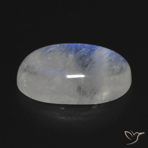 Rainbow Moonstone Gemstone in 19.9 x 11.1 mm Size for Sale, Rainbow Moonstone Stone in Bluish White Color