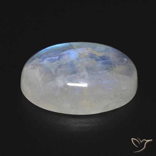 Rainbow Moonstone Gemstone in 20.5 x 13.8 mm Size for Sale, Rainbow Moonstone Stone in Bluish White Color