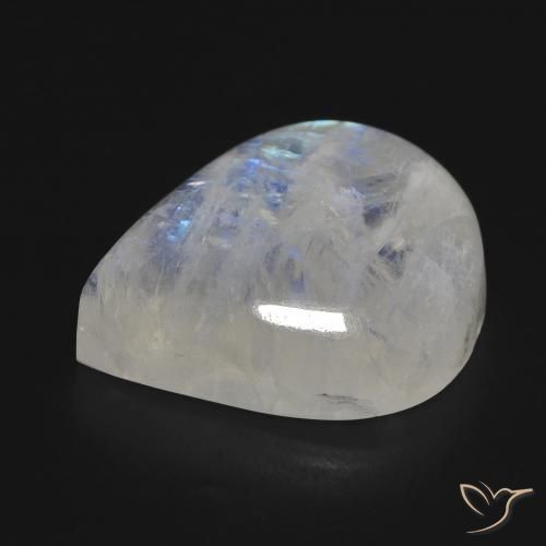 Rainbow Moonstone Gemstone in 19.4 x 16.2 mm Size for Sale, Rainbow Moonstone Stone in Bluish White Color