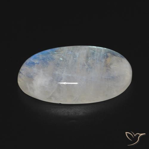 Rainbow Moonstone Gemstone in 23.5 x 13.2 mm Size for Sale, Rainbow Moonstone Stone in Bluish White Color