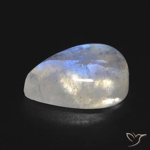 Rainbow Moonstone Gemstone in 16.4 x 10.8 mm Size for Sale, Rainbow Moonstone Stone in Bluish White Color