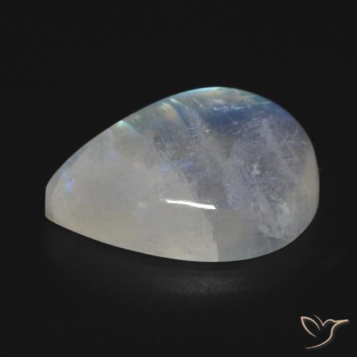Rainbow Moonstone Gemstone in 21.3 x 15.6 mm Size for Sale, Rainbow Moonstone Stone in Bluish White Color