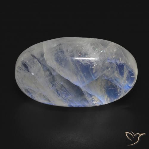 20.08ct Natural Bluish White Rainbow Moonstone, Oval, Transparent