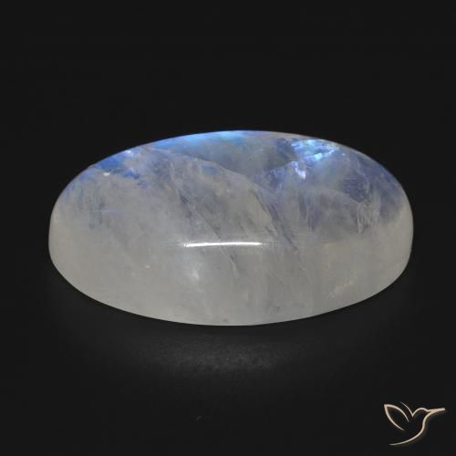 Rainbow Moonstone Gemstone in 23.5 x 13.2 mm Size for Sale, Rainbow Moonstone Stone in Bluish White Color