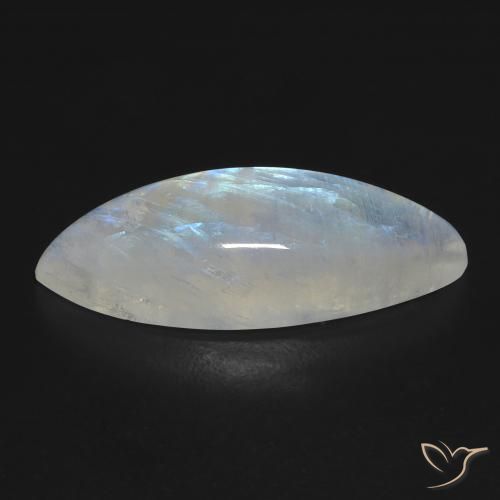 Rainbow Moonstone Gemstone in 25.8 x 9.9 mm Size for Sale, Rainbow Moonstone Stone in Bluish White Color