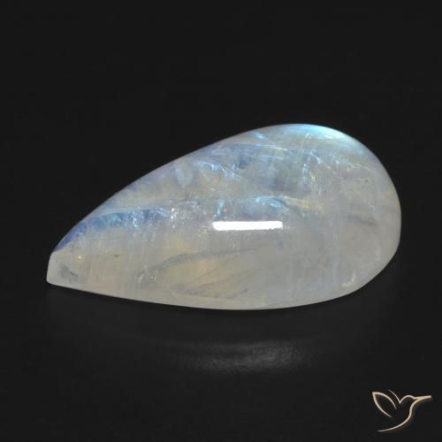 Rainbow Moonstone Gemstone in 19.7 x 11.8 mm Size for Sale, Rainbow Moonstone Stone in Bluish White Color