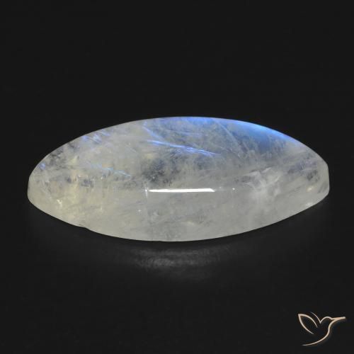 Rainbow Moonstone Gemstone in 22.6 x 10.1 mm Size for Sale, Rainbow Moonstone Stone in Bluish White Color