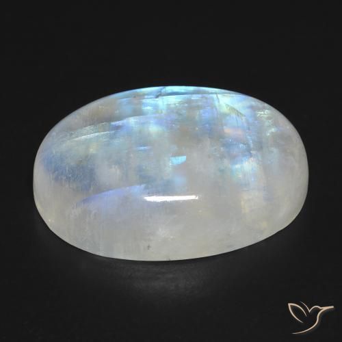 Rainbow Moonstone Gemstone in 24.1 x 17.2 mm Size for Sale, Rainbow Moonstone Stone in Bluish White Color