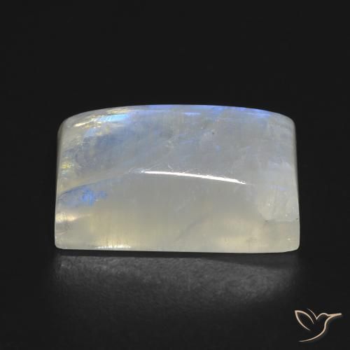 Rainbow Moonstone Gemstone in 17.9 x 10.1 mm Size for Sale, Rainbow Moonstone Stone in Bluish White Color
