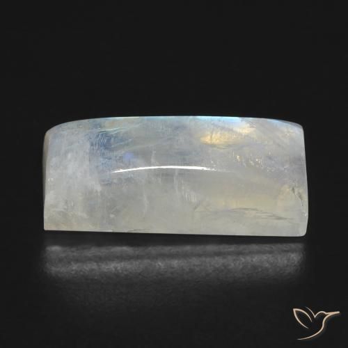 Rainbow Moonstone Gemstone in 18.5 x 7.8 mm Size for Sale, Rainbow Moonstone Stone in Bluish White Color