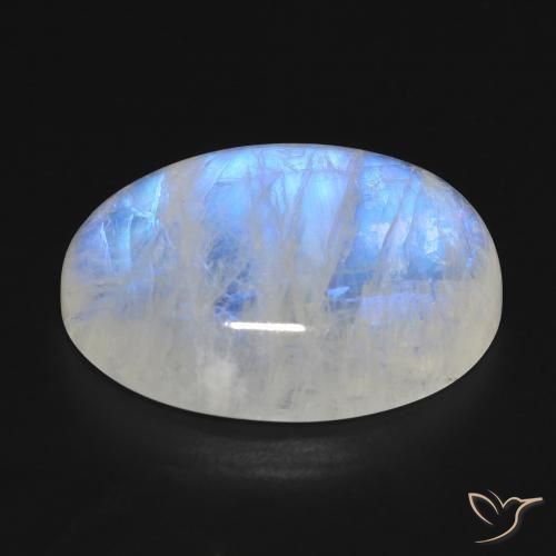 Rainbow Moonstone Gemstone in 21.1 x 15.3 mm Size for Sale, Rainbow Moonstone Stone in Bluish White Color