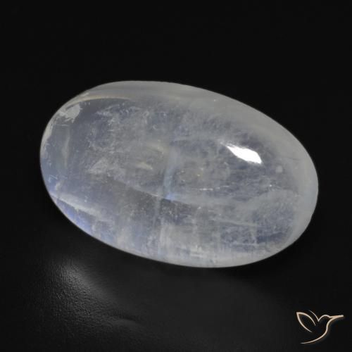 Rainbow Moonstone Gemstone in 19.4 x 11.8 mm Size for Sale, Rainbow Moonstone Stone in Bluish White Color