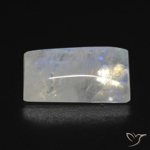 Rainbow Moonstone Gemstone in 15.4 x 7.7 mm Size for Sale, Rainbow Moonstone Stone in Bluish White Color