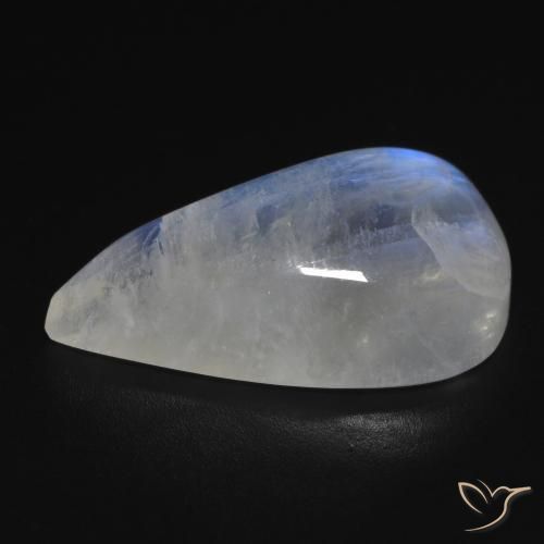 Rainbow Moonstone Gemstone in 22.4 x 12.8 mm Size for Sale, Rainbow Moonstone Stone in Bluish White Color