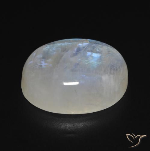Rainbow Moonstone Gemstone in 18.7 x 14.1 mm Size for Sale, Rainbow Moonstone Stone in Bluish White Color