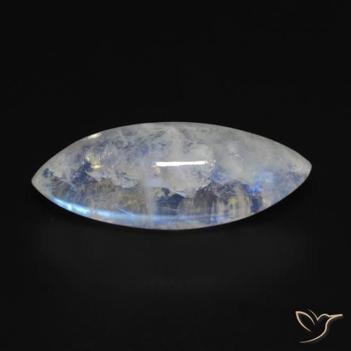 10.53ct Natural Bluish White Rainbow Moonstone, Marquise, Transparent