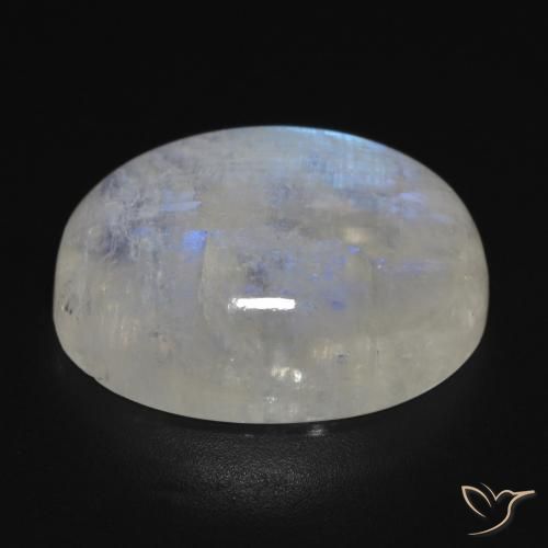 Rainbow Moonstone Gemstone in 19.2 x 14.2 mm Size for Sale, Rainbow Moonstone Stone in Bluish White Color