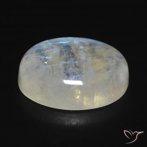 Rainbow Moonstone Gemstone in 18 x 13 mm (calibrated) Size for Sale, Rainbow Moonstone Stone in Bluish White Color