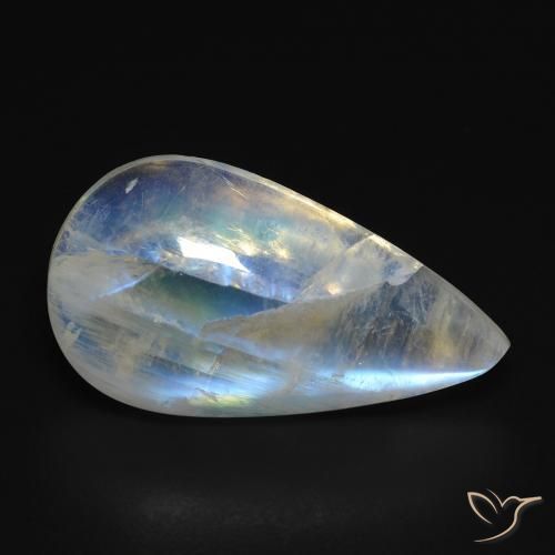 Pietra di luna arcobaleno a pera da 10,68 ct, 22,2 x 12,4 mm dagli Stati Uniti, Photo A