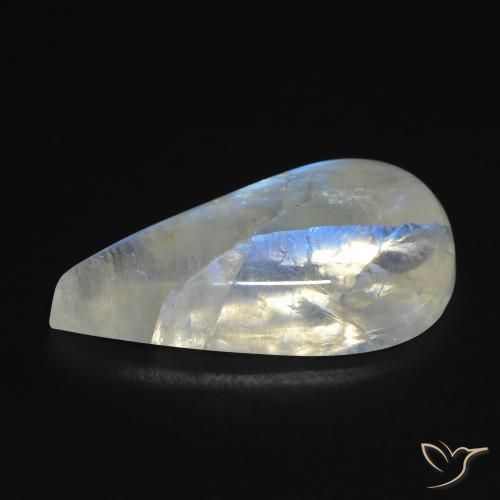 Rainbow Moonstone Gemstone in 22.2 x 12.4 mm Size for Sale, Rainbow Moonstone Stone in Bluish White Color