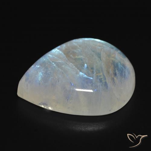 Rainbow Moonstone Gemstone in 22.3 x 17.4 mm Size for Sale, Rainbow Moonstone Stone in Bluish White Color