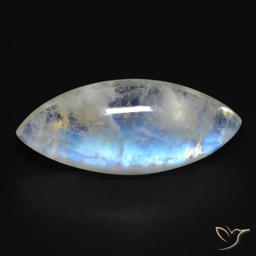 13.85ct Natural Bluish White Rainbow Moonstone, Marquise, Transparent