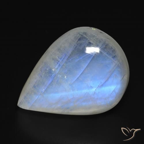 18.15 ct Pear Rainbow Moonstone, 21.9 x 16.3 mm From the United States, Photo A