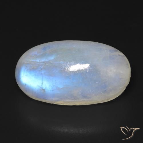 13.19ct Natural Bluish White Rainbow Moonstone, Oval, Transparent