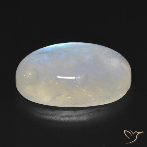 Rainbow Moonstone Gemstone in 19.9 x 11.1 mm Size for Sale, Rainbow Moonstone Stone in Bluish White Color