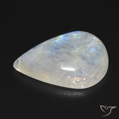 Rainbow Moonstone Gemstone in 21.4 x 15.1 mm Size for Sale, Rainbow Moonstone Stone in Bluish White Color